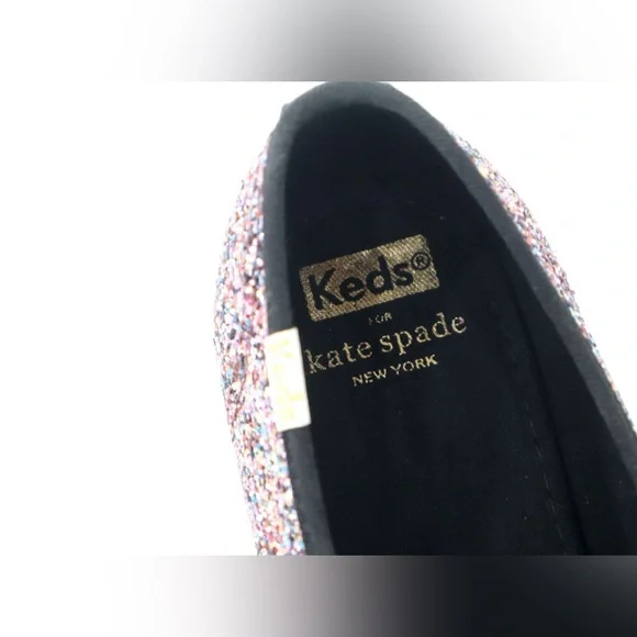 Keds X Kate Spade New York Champion Rainbow Glitter Bling Sneakers Size 9 Preppy - Picture 4 of 5